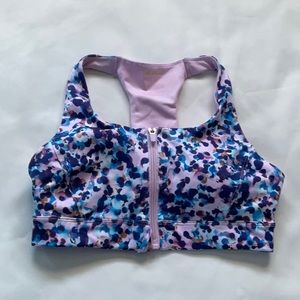 Tek Gear Medium impact‎ zip front sports bra purple size S